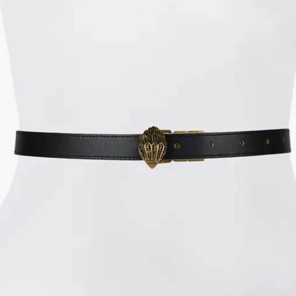 Kurt Geiger Black and Gold Belt with Ornate Buckle Size small
Reversible